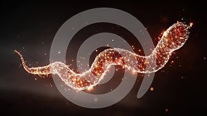 Malware Worm Navigating Through Digital Network Mesh With Glowing Neon Visualization Highlighting Danger in