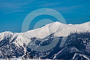 Maly Krivan, Suchy and Klacianska Magura from Velka luka hill in winter Mala Fatra mountains in Slovakia