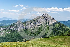 Maly Rozsutec and higher Velky Rozsutec hills in Mala Fatra mountains in Slovakia