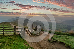 Mam Tor Sunrise, Peak District, UK. photo