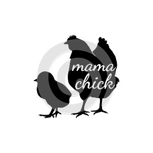 mama chick family baby and kid funny pun vector graphic design for cutting machine craft and print