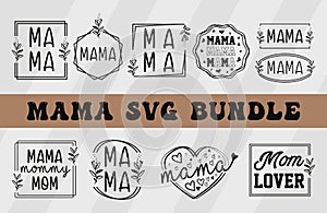 Mama svg vector design bundle, mom typography graphics