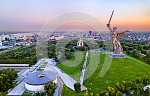 Mamayev Kurgan with the Motherland Calls statue. Volgograd, Russia