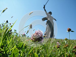 The Mamayev memorial (motherland) at the burial mount in Volgograd