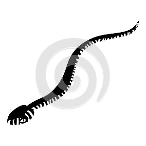 Mamba snake icon, simple style