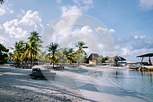 Mambo Beach on the Caribbean Island of Curacao, beautiful white beach Curacao