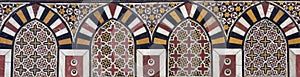 Mamluk era marble mosaic panel with geometric decorations photo