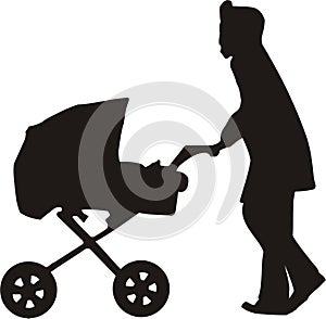 Mamma with child in carriage