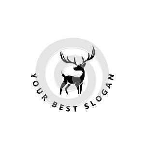 mammal animal deer logo vector icon, living in the forest, design illustration