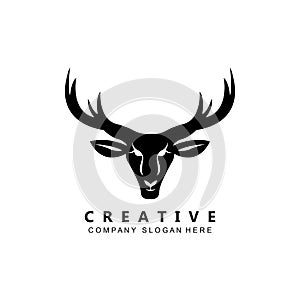 mammal animal deer logo vector icon, living in the forest, design illustration