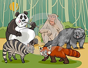 Mammals animals cartoon illustration