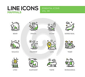 Mammals - line design icons set