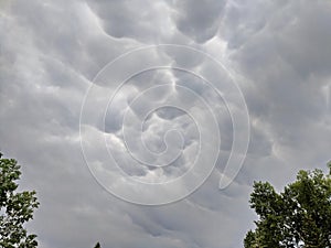 Mammatus clouds above Prince Albert National Park