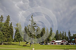 Mammatus clouds above Prince Albert National Park