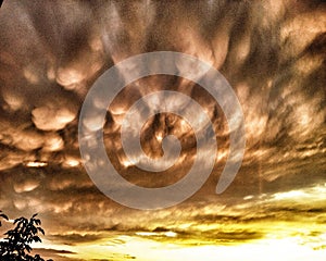 Mammatus clouds photo