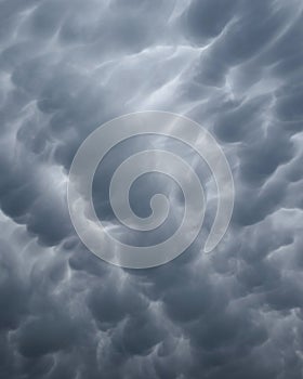 Mammatus clouds in the sky photo