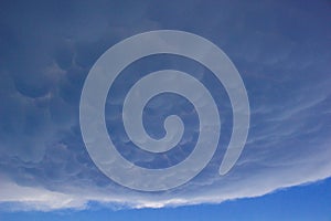 Mammatus clouds while a storm