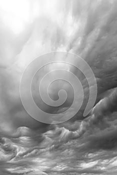 Mammatus storm clouds