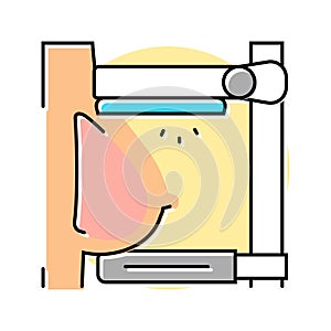 mammogram gynecologist color icon vector illustration