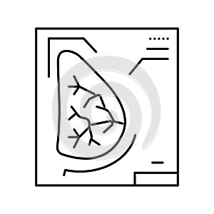 mammogram health check line icon vector illustration