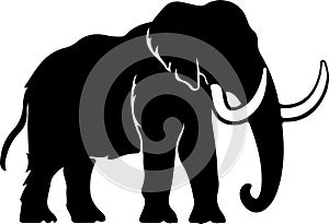 mammoth Black Silhouette Generative Ai