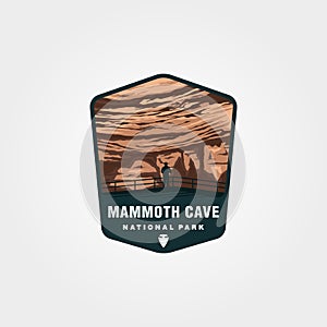 Mammoth cave sticker patch vector illustration design, us national park logo design