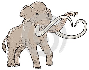 mammoth elephant dinosaur ancient vector illustration transparent background