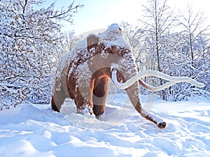 Mammoth figure in the snow