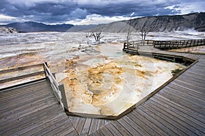 Mammoth Hot Springs boardwalk at Yellowstone National Park