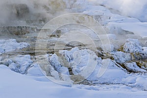 Mammoth Hot Springs, Yellowstone national park, during winter