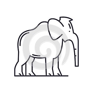 Mammoth icon, linear isolated illustration, thin line vector, web design sign, outline concept symbol with editable