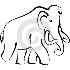 Mammoth Minimal Vector Drawing