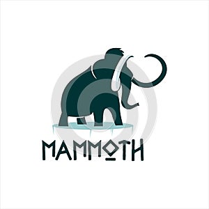 Mammoth silhouette flat illustration graphic designs prehistoric animal