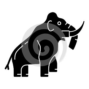 Mammoth skeleton black glyph icon