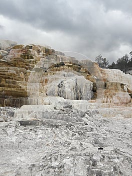 Mammoth Springs Yellowstone National Park travertine rock formations