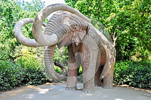 Mammoth statue in Ciutadella park, Barcelona, Spain