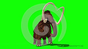 Mammoth walk Prehistoric Animal Jurassic 3D Rendering Greenscreen Chroma Key