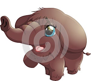 Mammoth on white background