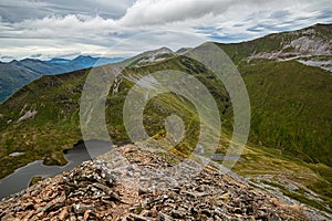 Mamore hills in Scottish Highlands on an overcast day. photo