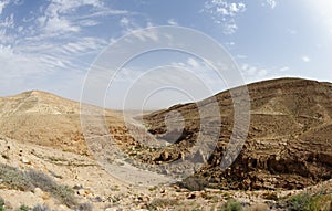 Mamshit desert canyon near the Dead sea in Israel