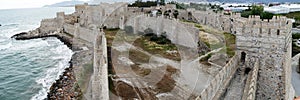 Mamure Castle, medieval castle crenellations,embrasures,parapet and merlons