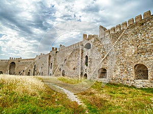 Mamure Castle, medieval castle crenellations,embrasures,parapet and merlons