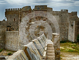 Mamure Castle, medieval castle crenellations,embrasures,parapet and merlons photo