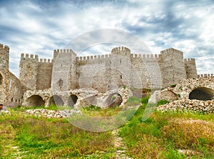 Mamure Castle, medieval castle crenellations,embrasures,parapet and merlons photo