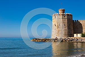 Mamure Kalesi castle in Anamur at day. Turkey