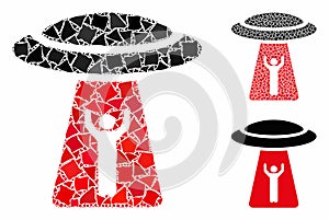 Man abduction UFO Composition Icon of Irregular Items