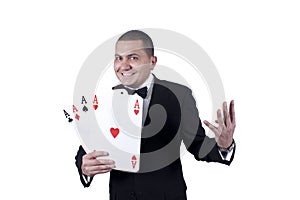 Man with aces