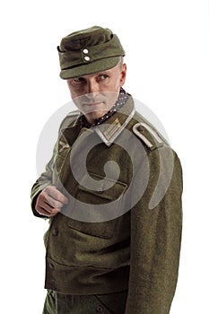 Man actor in the movie role of an old military man WWII