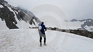 Man admires the glacier