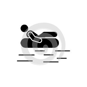 Man adventure rafting canoe icon. Element of pictogram adventure illustration